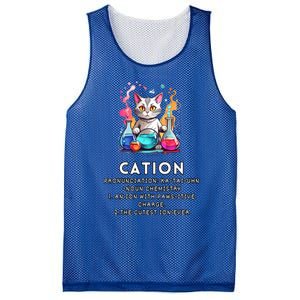 Cation Funny Chemistry Humor Science Teacher Cat Pun Meaningful Gift Mesh Reversible Basketball Jersey Tank