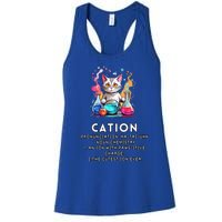 Cation Funny Chemistry Humor Science Teacher Cat Pun Meaningful Gift Women's Racerback Tank