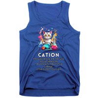 Cation Funny Chemistry Humor Science Teacher Cat Pun Meaningful Gift Tank Top