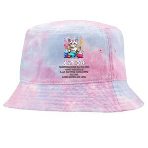 Cation Funny Chemistry Humor Science Teacher Cat Pun Meaningful Gift Tie-Dyed Bucket Hat