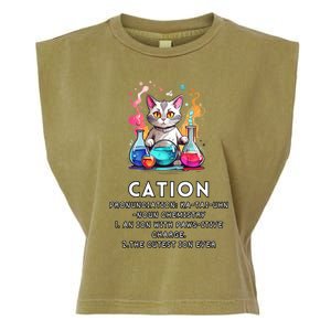 Cation Funny Chemistry Humor Science Teacher Cat Pun Meaningful Gift Garment-Dyed Women's Muscle Tee