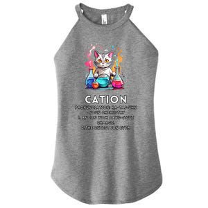 Cation Funny Chemistry Humor Science Teacher Cat Pun Meaningful Gift Women's Perfect Tri Rocker Tank