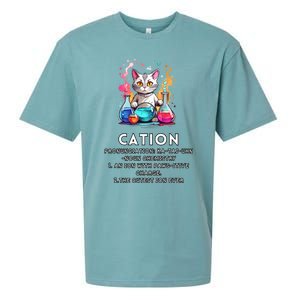 Cation Funny Chemistry Humor Science Teacher Cat Pun Meaningful Gift Sueded Cloud Jersey T-Shirt