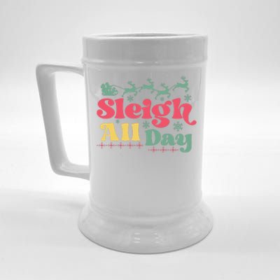 Cool Funny Christmas Santa Sleigh All Day Beer Stein