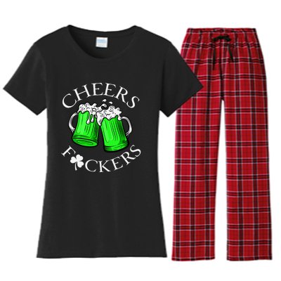 Cheers F Ckers St Patricks Day Beer Drinking Mugs Irish Women's Flannel Pajama Set