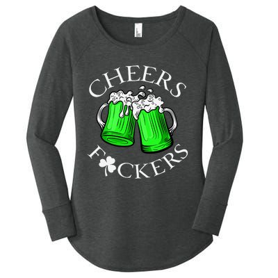 Cheers F Ckers St Patricks Day Beer Drinking Mugs Irish Women's Perfect Tri Tunic Long Sleeve Shirt