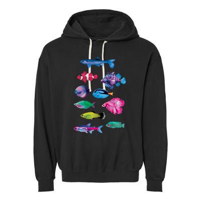 Colorful Fishes Garment-Dyed Fleece Hoodie