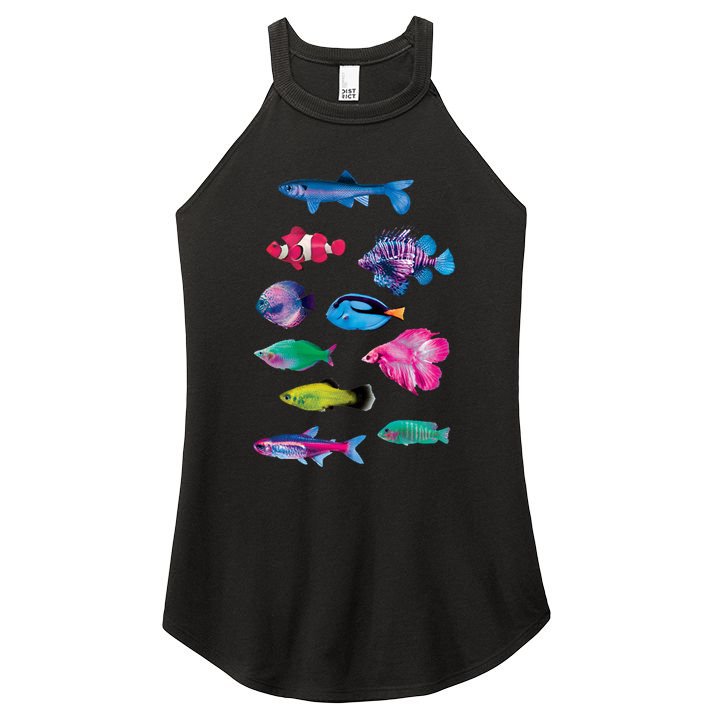 Colorful Fishes Women's Perfect Tri Rocker Tank