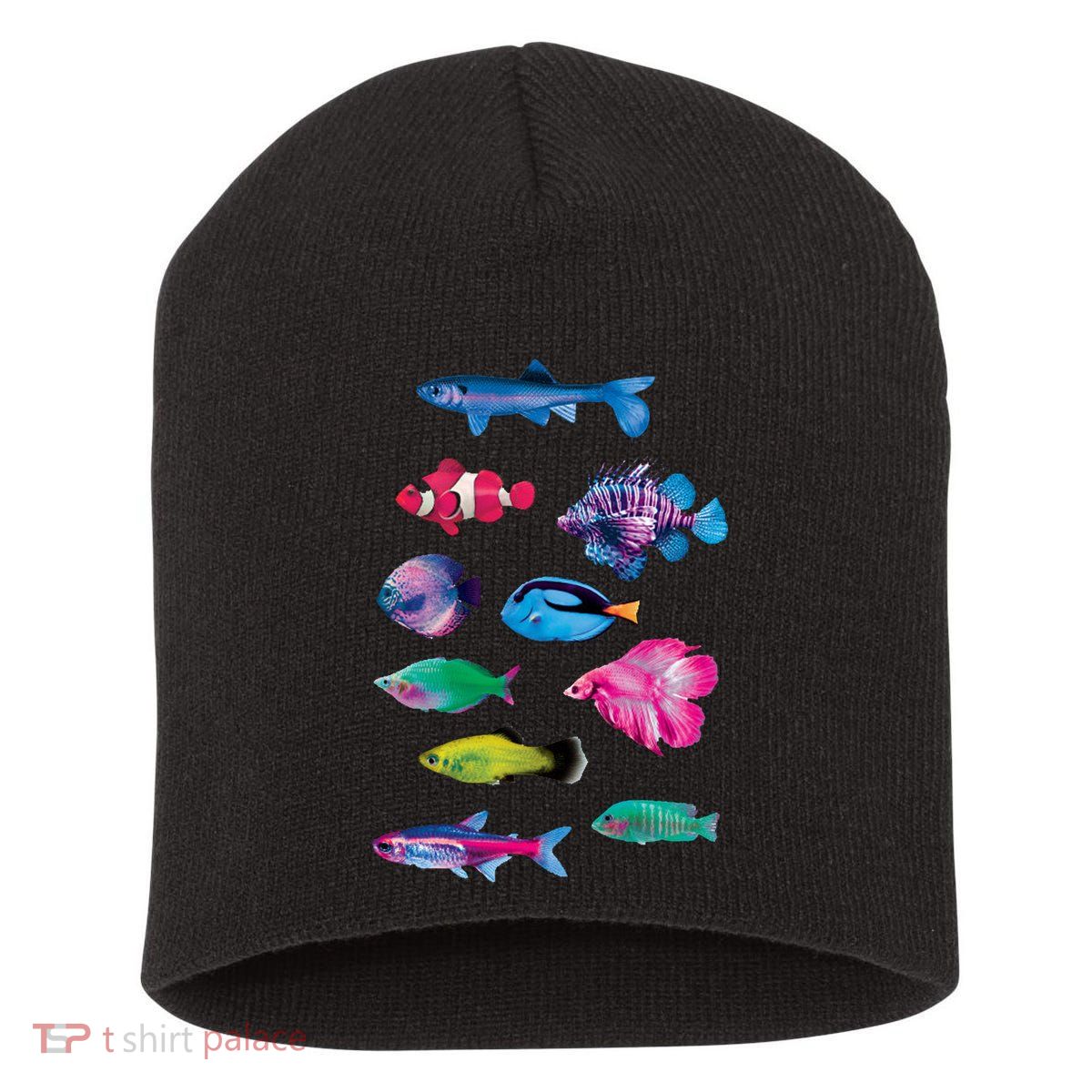 Colorful Fishes Short Acrylic Beanie