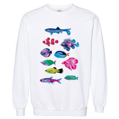 Colorful Fishes Garment-Dyed Sweatshirt