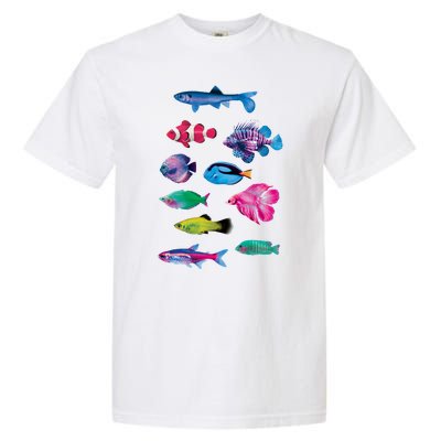 Colorful Fishes Garment-Dyed Heavyweight T-Shirt