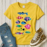 Colorful Fishes Womens T-Shirt