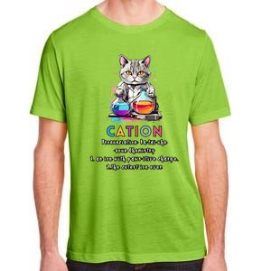 Cation Funny Chemistry Humor Science Teacher Cat Pun Gift Adult ChromaSoft Performance T-Shirt