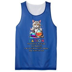 Cation Funny Chemistry Humor Science Teacher Cat Pun Gift Mesh Reversible Basketball Jersey Tank