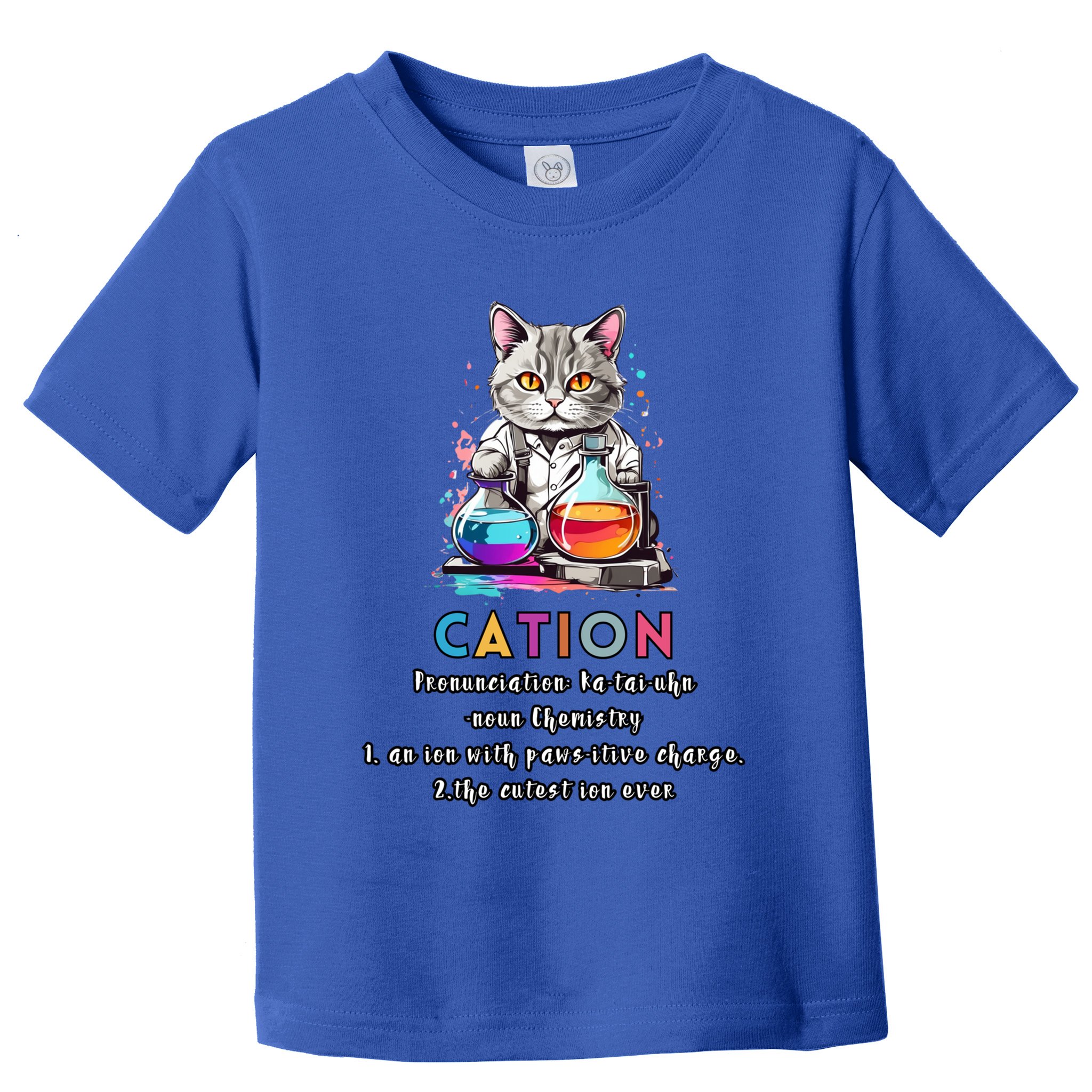 Cation Funny Chemistry Humor Science Teacher Cat Pun Gift Toddler T-Shirt