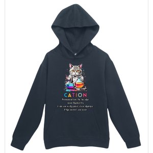 Cation Funny Chemistry Humor Science Teacher Cat Pun Gift Urban Pullover Hoodie