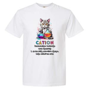 Cation Funny Chemistry Humor Science Teacher Cat Pun Gift Garment-Dyed Heavyweight T-Shirt