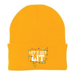 Christmas Funny Cute LetS Get Lit Xmas Cool Gift Knit Cap Winter Beanie