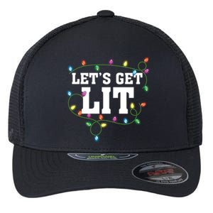 Christmas Funny Cute LetS Get Lit Xmas Cool Gift Flexfit Unipanel Trucker Cap