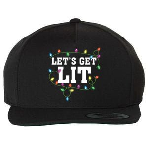 Christmas Funny Cute LetS Get Lit Xmas Cool Gift Wool Snapback Cap