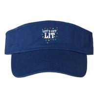 Christmas Funny Cute LetS Get Lit Xmas Cool Gift Valucap Bio-Washed Visor