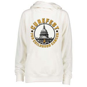 Curefest For Childhood Cancer 2024 Womens Funnel Neck Pullover Hood