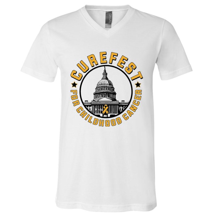 Curefest For Childhood Cancer 2024 V-Neck T-Shirt