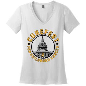 Curefest For Childhood Cancer 2024 Women's V-Neck T-Shirt