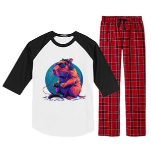 Capybara Funny Capybara Rodent & Video Games Lover Raglan Sleeve Pajama Set