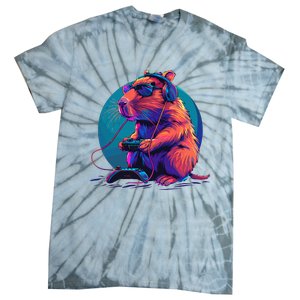 Capybara Funny Capybara Rodent & Video Games Lover Tie-Dye T-Shirt