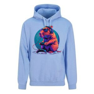 Capybara Funny Capybara Rodent & Video Games Lover Unisex Surf Hoodie