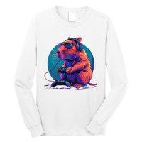 Capybara Funny Capybara Rodent & Video Games Lover Long Sleeve Shirt