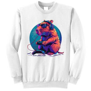 Capybara Funny Capybara Rodent & Video Games Lover Sweatshirt