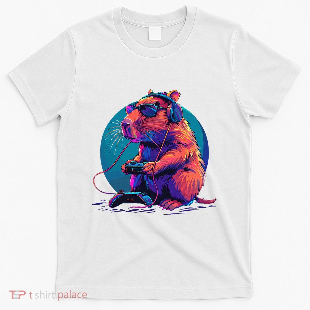 Capybara Funny Capybara Rodent & Video Games Lover T-Shirt
