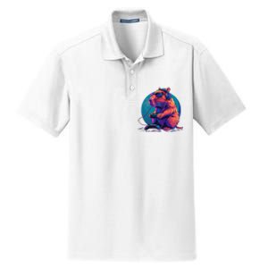 Capybara Funny Capybara Rodent & Video Games Lover Dry Zone Grid Polo