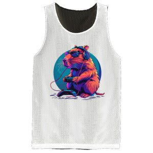 Capybara Funny Capybara Rodent & Video Games Lover Mesh Reversible Basketball Jersey Tank