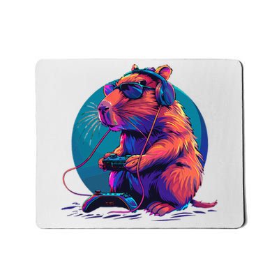 Capybara Funny Capybara Rodent & Video Games Lover Mousepad