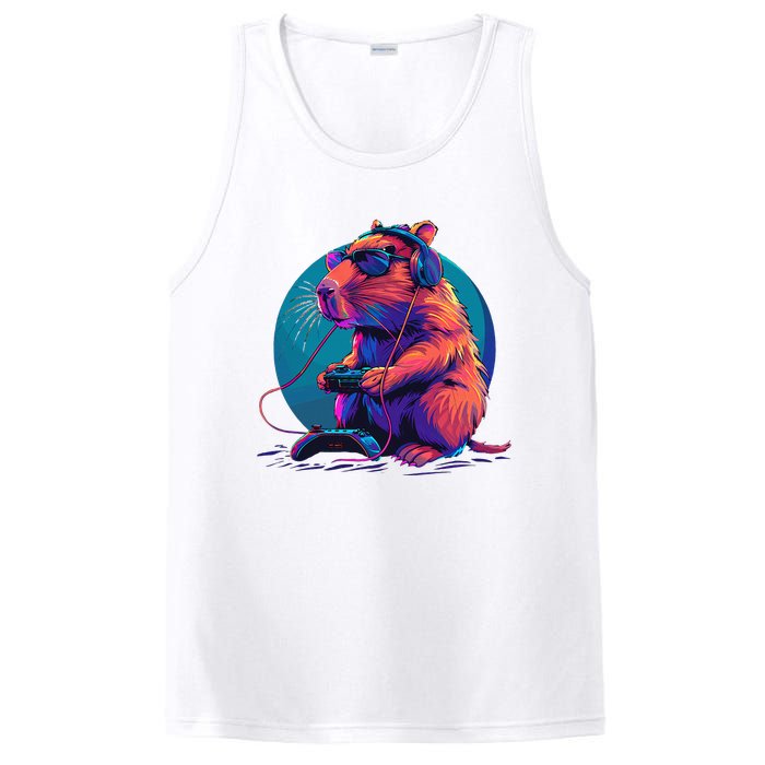 Capybara Funny Capybara Rodent & Video Games Lover PosiCharge Competitor Tank