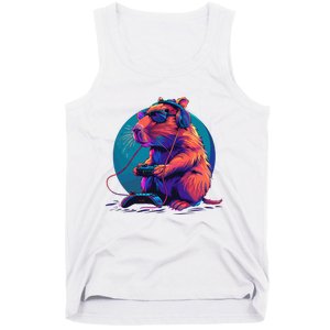 Capybara Funny Capybara Rodent & Video Games Lover Tank Top