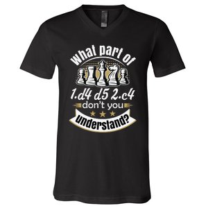 Chess Funny Chess Queens Gambit Chess V-Neck T-Shirt