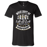 Chess Funny Chess Queens Gambit Chess V-Neck T-Shirt