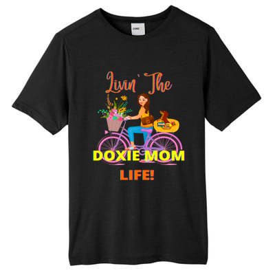 Cute Funny Casual Dachshund Livin The Doxie Mom Life Dog Fun Gift Tall Fusion ChromaSoft Performance T-Shirt