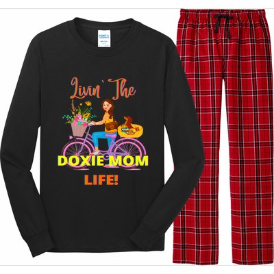 Cute Funny Casual Dachshund Livin The Doxie Mom Life Dog Fun Gift Long Sleeve Pajama Set