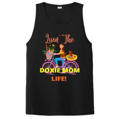 Cute Funny Casual Dachshund Livin The Doxie Mom Life Dog Fun Gift PosiCharge Competitor Tank