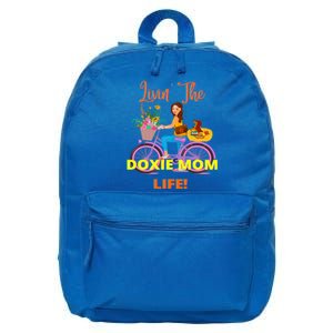 Cute Funny Casual Dachshund Livin The Doxie Mom Life Dog Fun Gift 16 in Basic Backpack