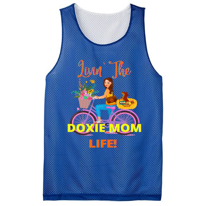 Cute Funny Casual Dachshund Livin The Doxie Mom Life Dog Fun Gift Mesh Reversible Basketball Jersey Tank