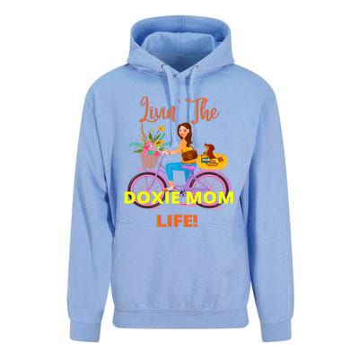 Cute Funny Casual Dachshund Livin The Doxie Mom Life Dog Fun Gift Unisex Surf Hoodie