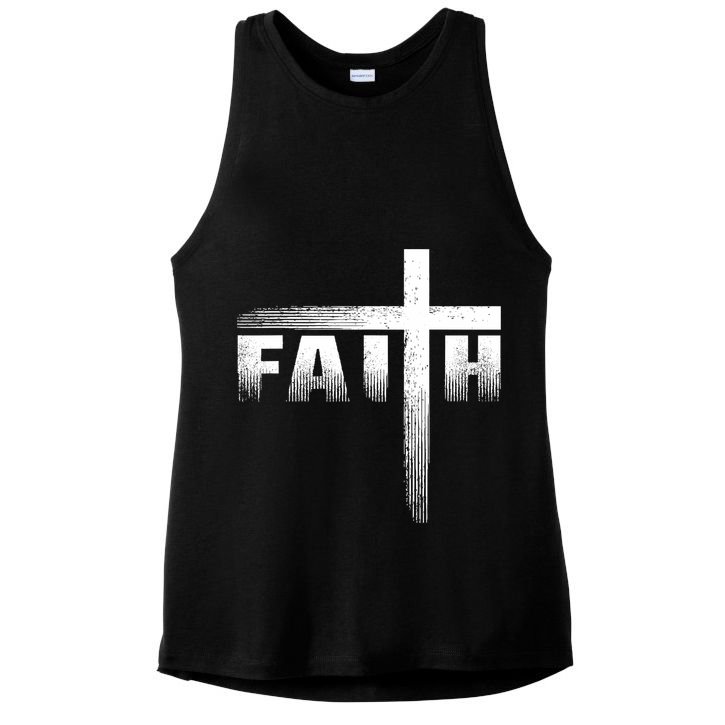 Christian Faith Cross Christian Faith Cross Ladies PosiCharge Tri-Blend Wicking Tank