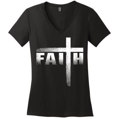 Christian Faith Cross Christian Faith Cross Women's V-Neck T-Shirt