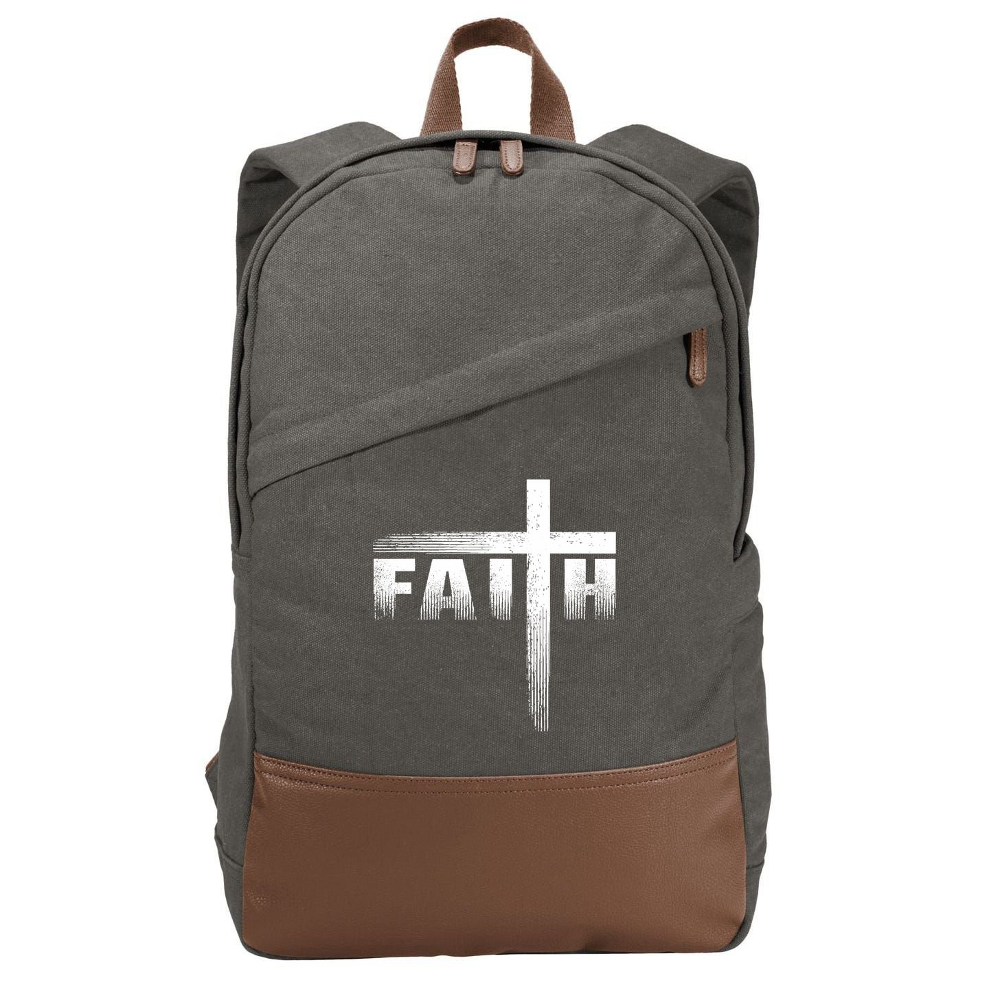 Christian Faith Cross Christian Faith Cross Cotton Canvas Backpack